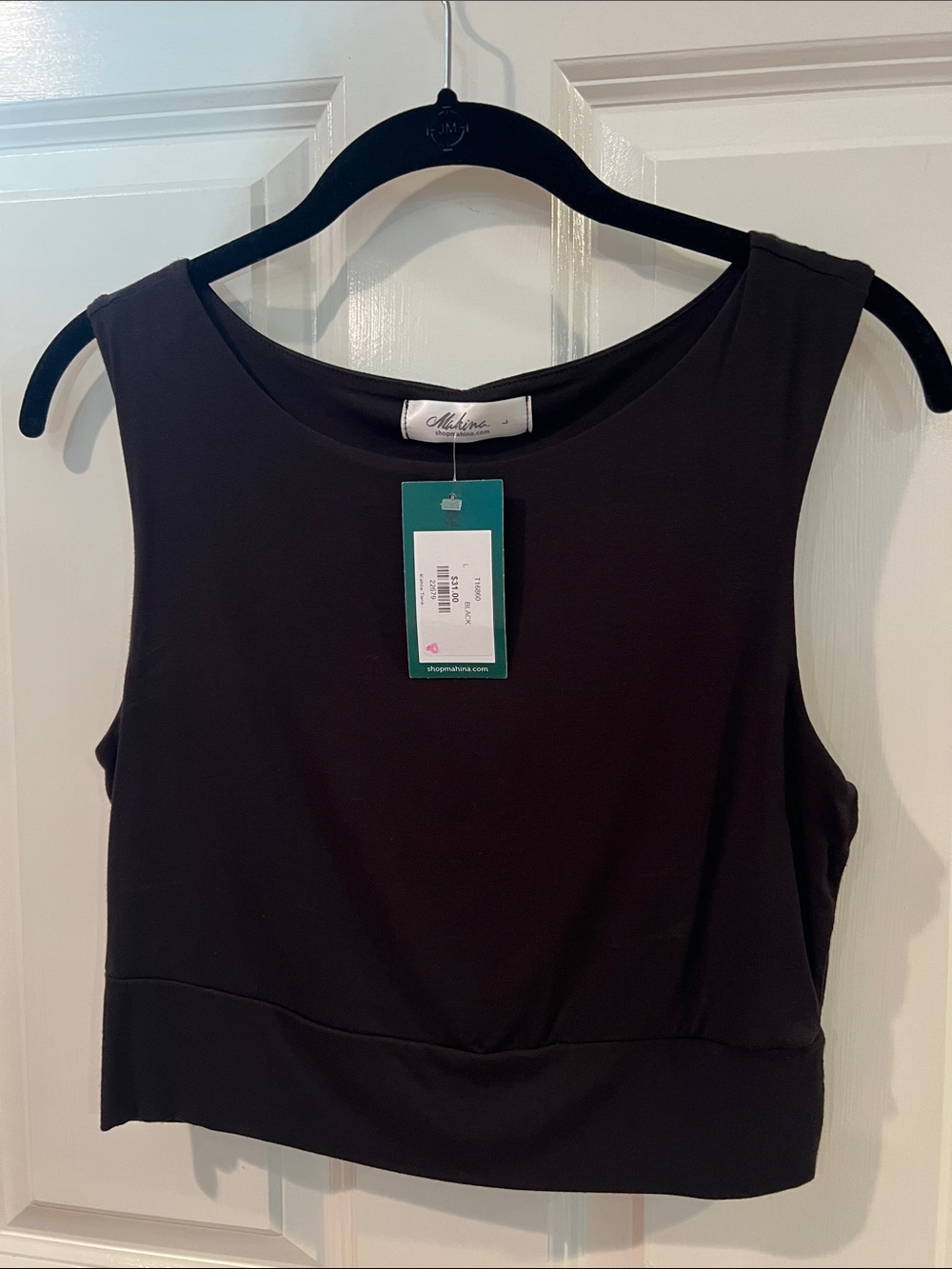 Mahina Kahla black crop tank